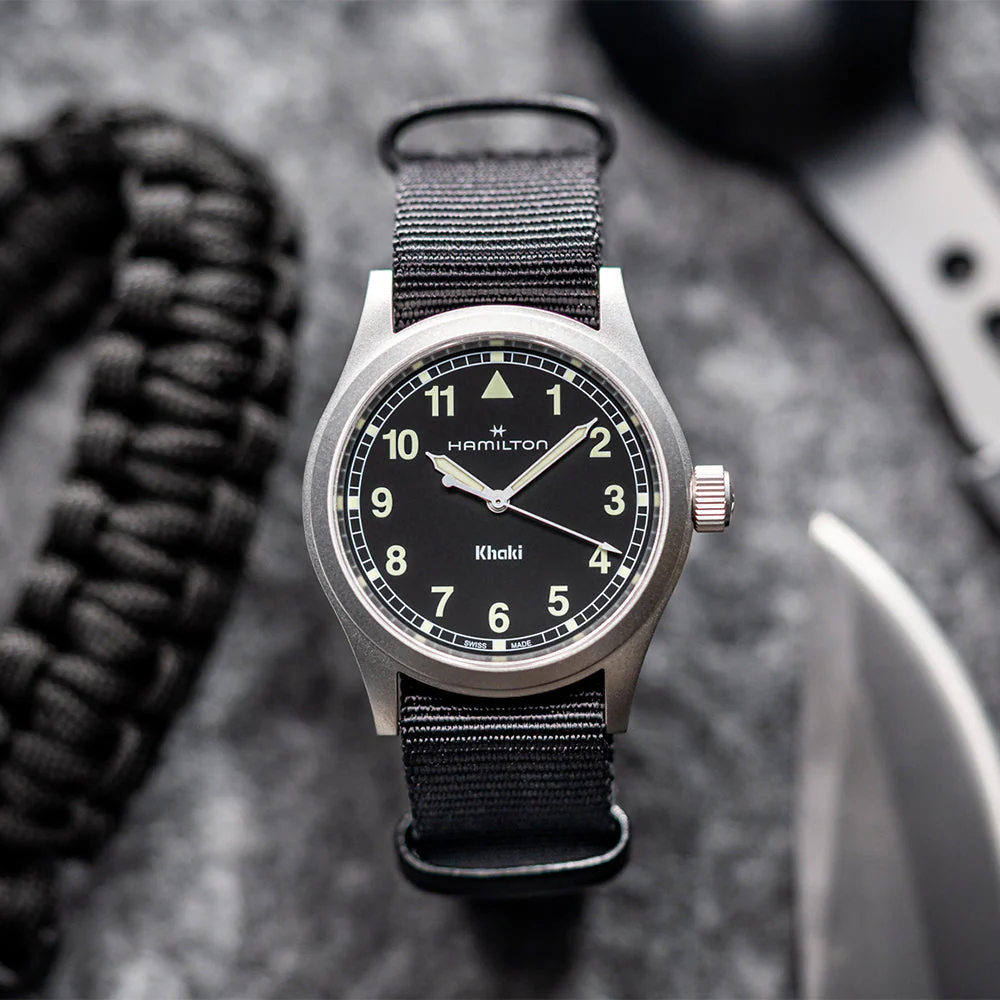 Khaki Field Quartz 38mm - Black on One-Piece Textile Strap - Image 2