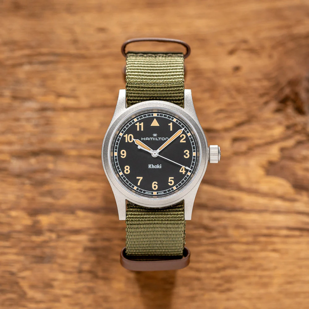 Khaki Field Quartz 33mm - Black on One-Piece Textile Strap - Image 2