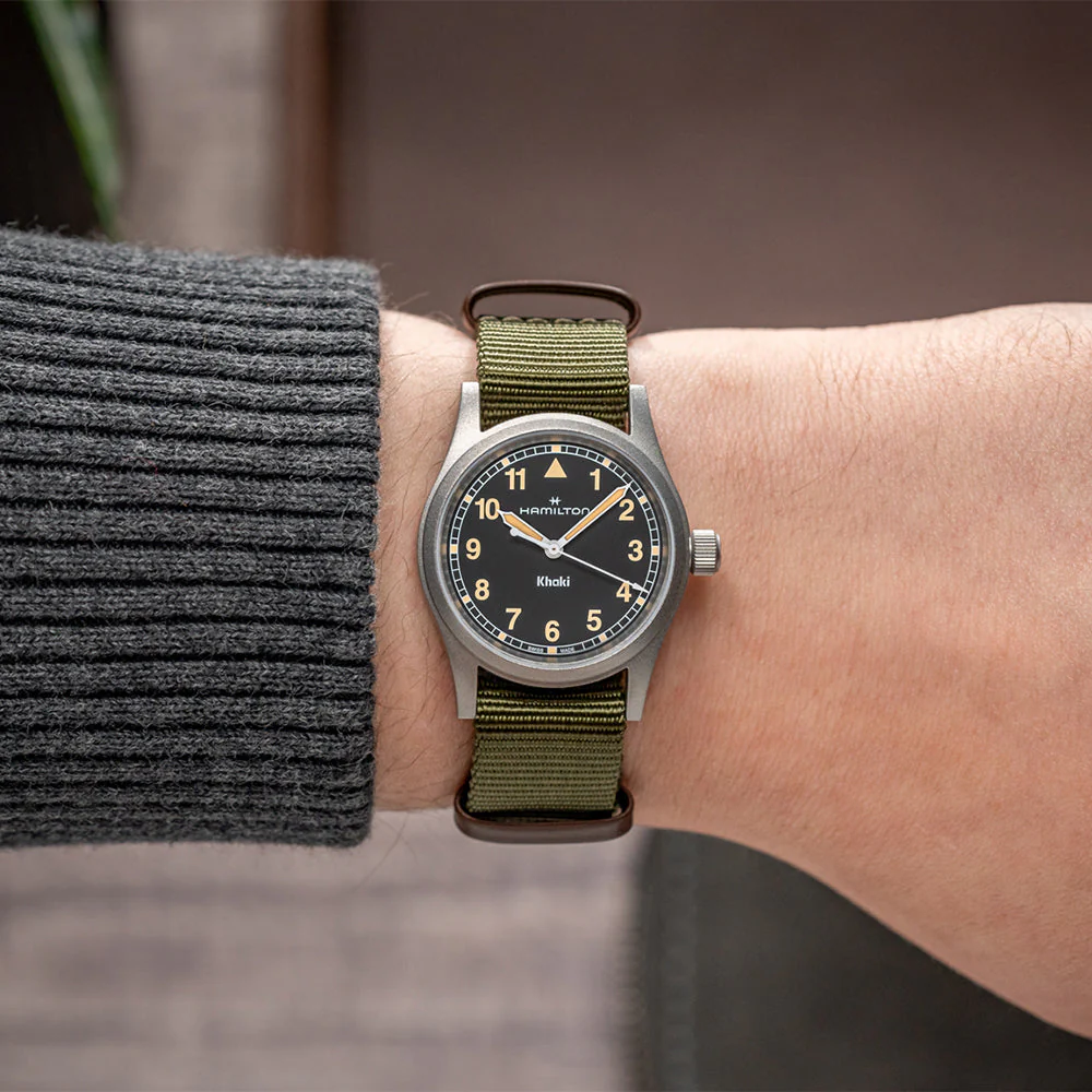 Khaki Field Quartz 33mm - Black on One-Piece Textile Strap - Image 3