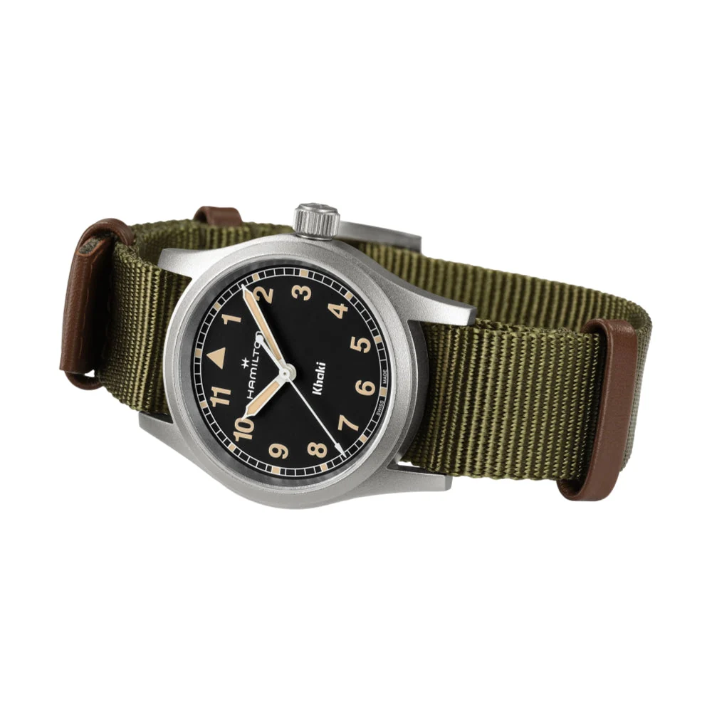 Khaki Field Quartz 33mm - Black on One-Piece Textile Strap - Image 6