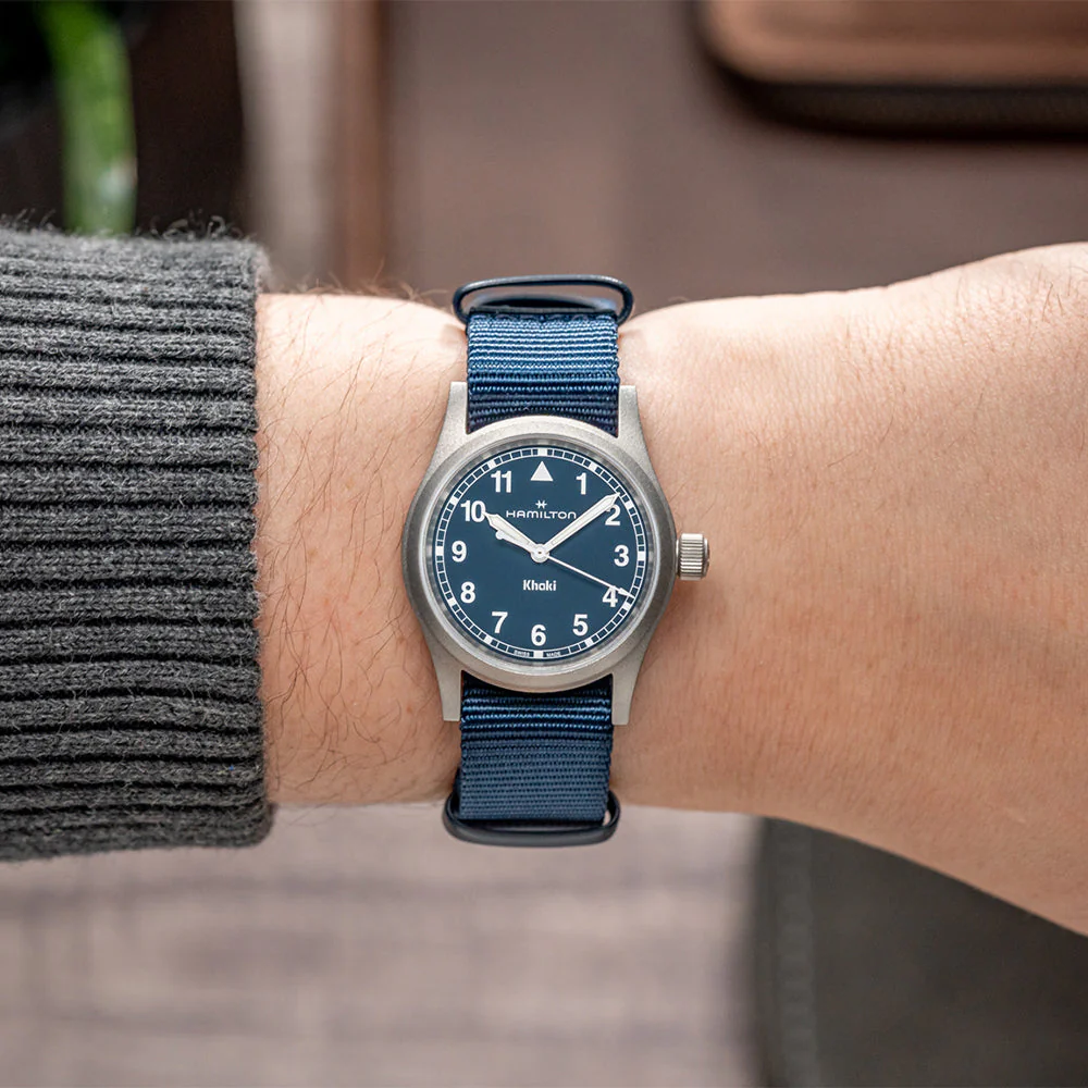 Khaki Field Quartz 33mm - Blue on One-Piece Textile Strap - Image 3