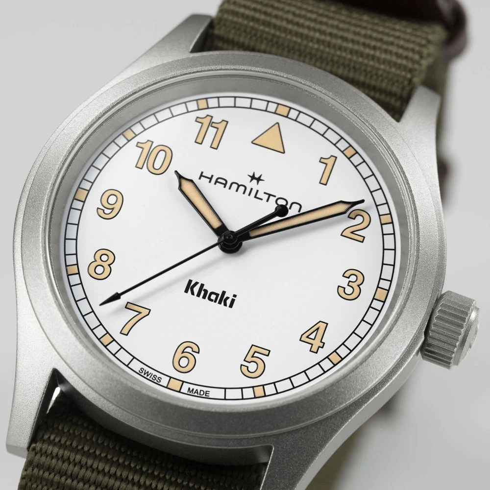 Khaki Field Quartz 38mm - White on One-Piece Textile Strap - Image 4