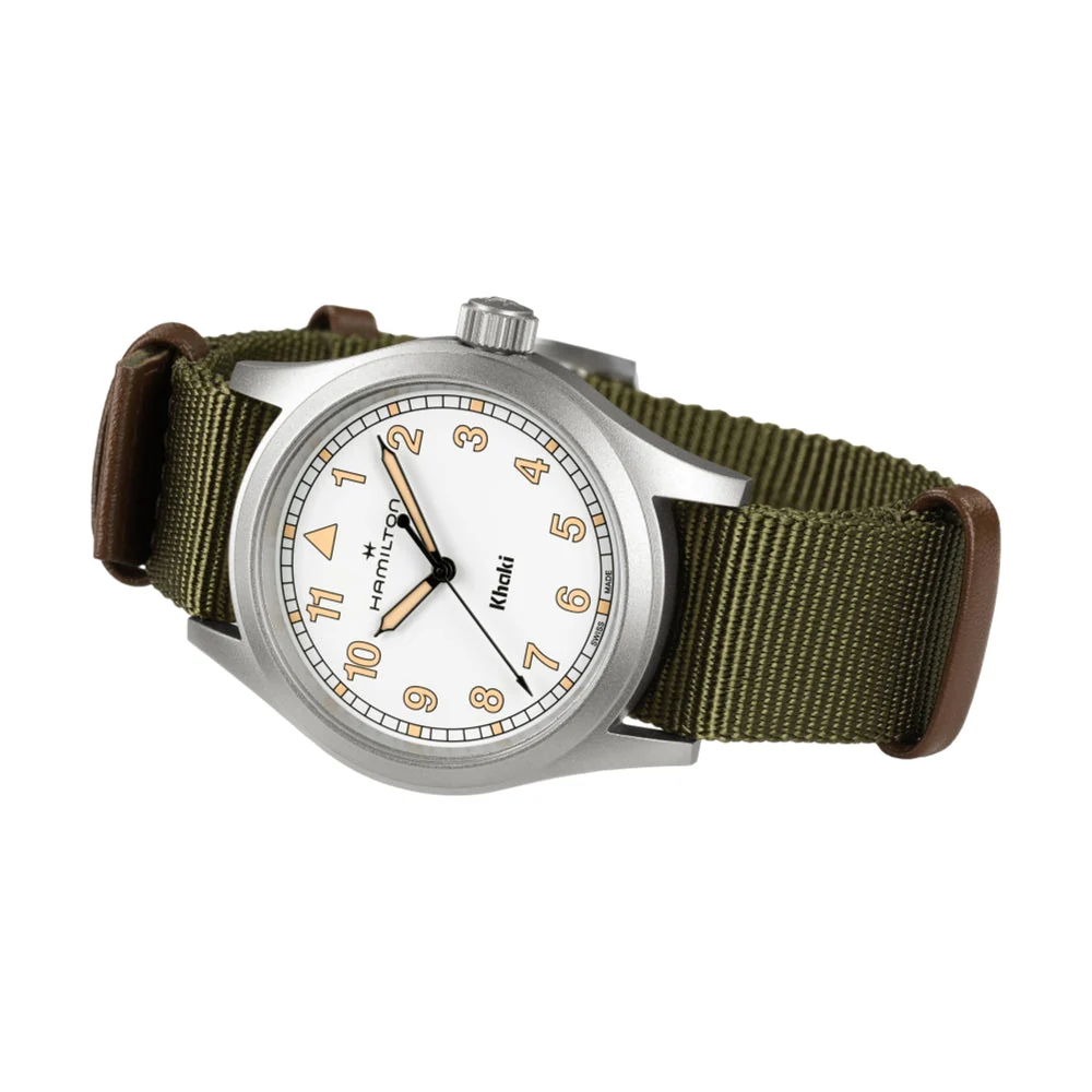 Khaki Field Quartz 38mm - White on One-Piece Textile Strap - Image 6