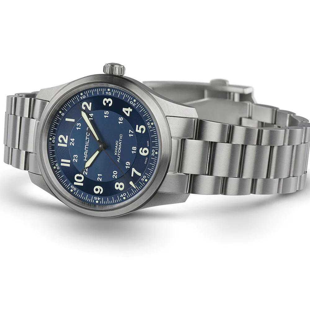 Khaki Field Titanium Auto 38mm - Blue on Bracelet - Image 4