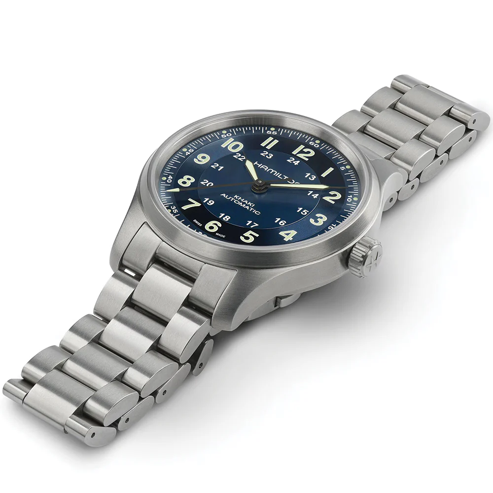 Khaki Field Titanium Auto 42mm - Blue on Bracelet - Image 4