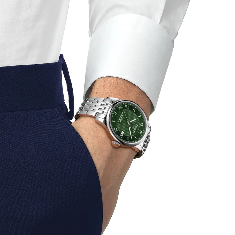Le Locle Powermatic 80 39.3mm - Green on Bracelet - Image 2