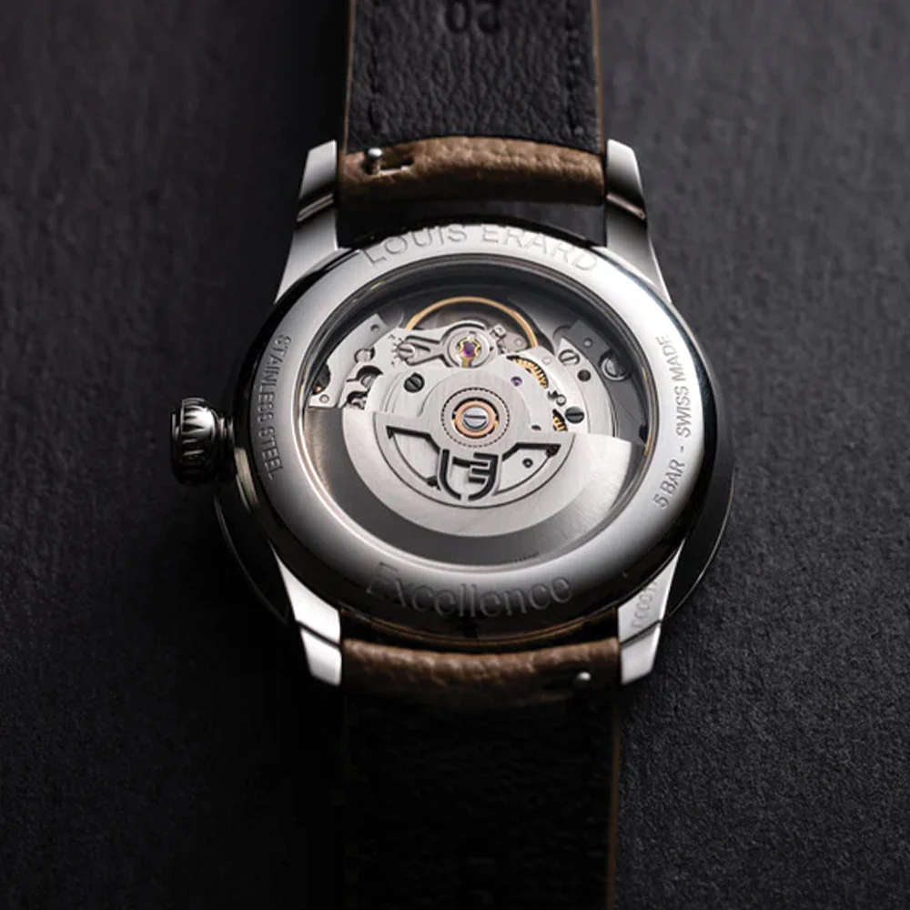 Le Régulateur Gravé Noir 39mm - Black on Leather Strap - Image 5