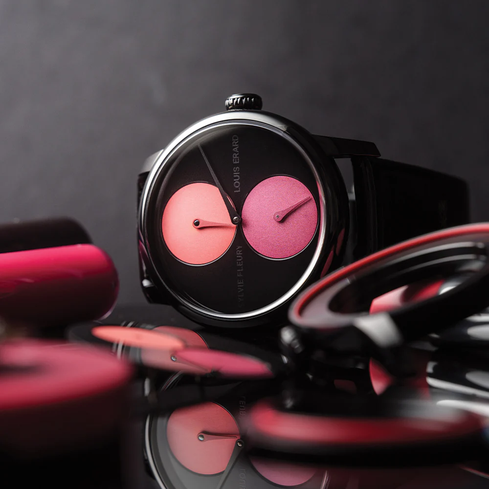Louis Erard x Sylvie Fleury Le Régulateur "Palette of Shadows" 39mm - Black on Leather Strap - Image 2