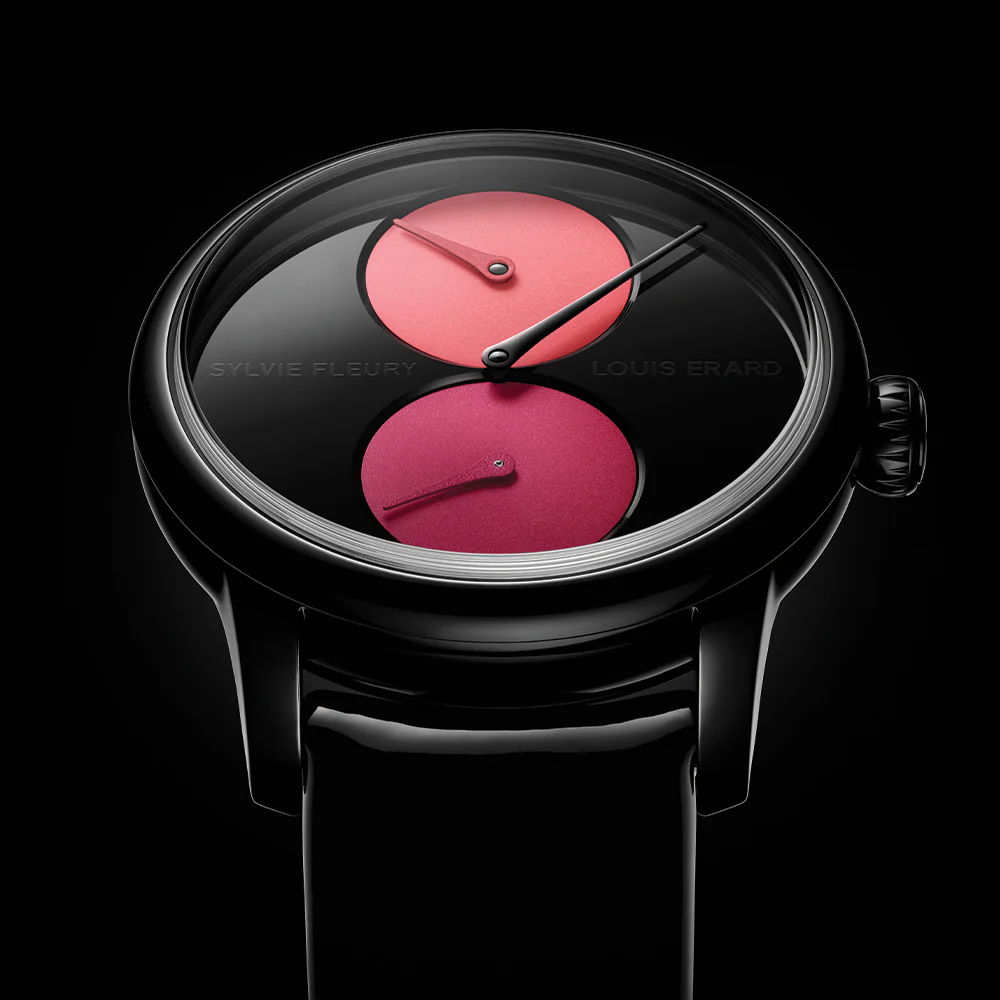 Louis Erard x Sylvie Fleury Le Régulateur "Palette of Shadows" 39mm - Black on Leather Strap - Image 6