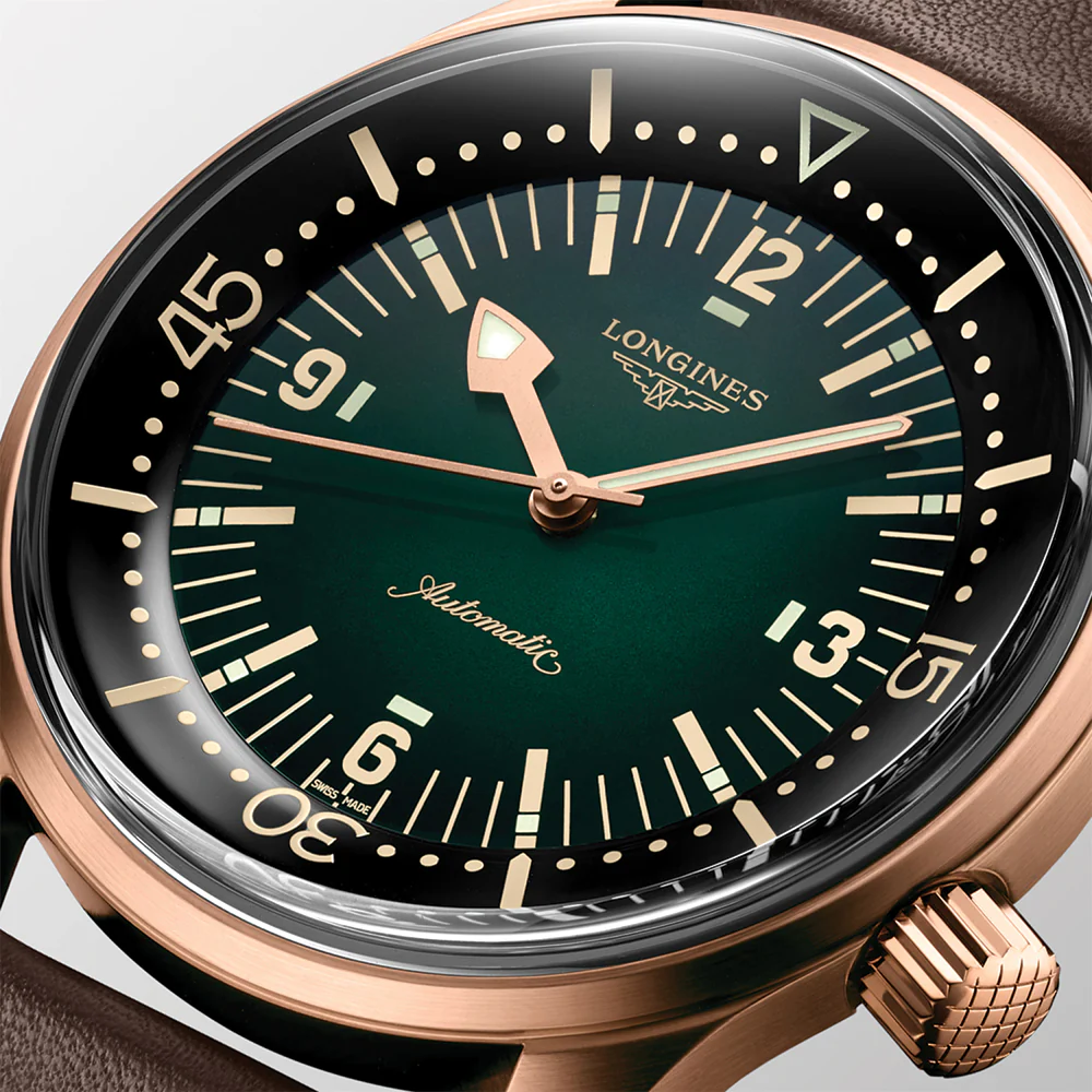 Legend Diver Bronze 42mm - Green on Leather Strap w/ Extra Fabric Strap - Image 4