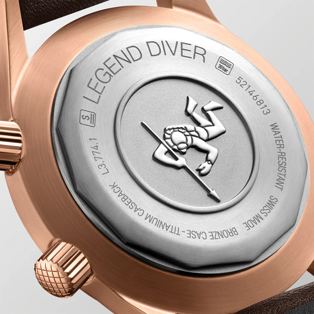 Legend Diver Bronze 42mm - Green on Leather Strap w/ Extra Fabric Strap - Image 8