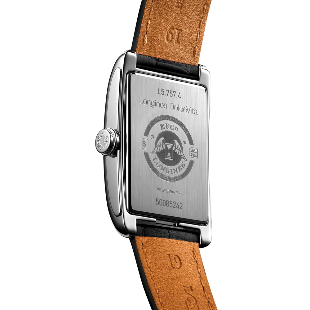 DolceVita 43.8mm - Silver "Fliniqué" on Leather Strap - Image 5