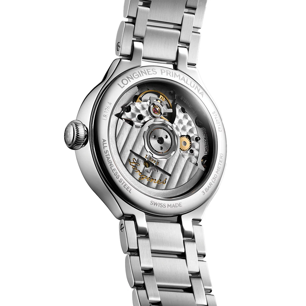 PrimaLuna Moonphase with Diamonds 34mm - White Mother-of-Pearl on Bracelet - Image 4