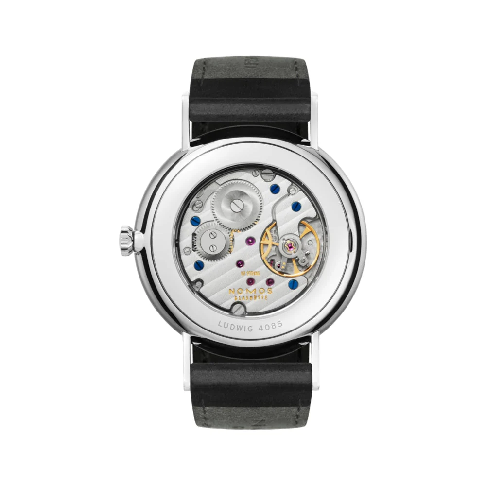 Ludwig 38mm - White Silver-Plated on Leather Strap - Image 4
