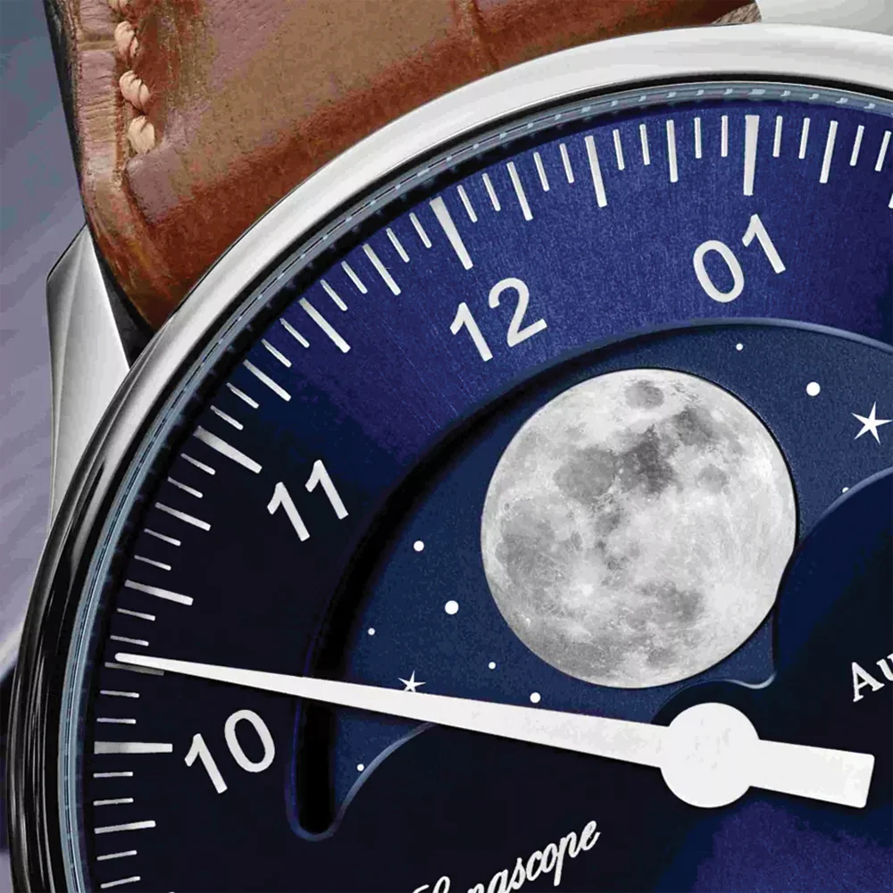 Lunascope 40mm - Sunburst Blue on Leather Strap - Image 4