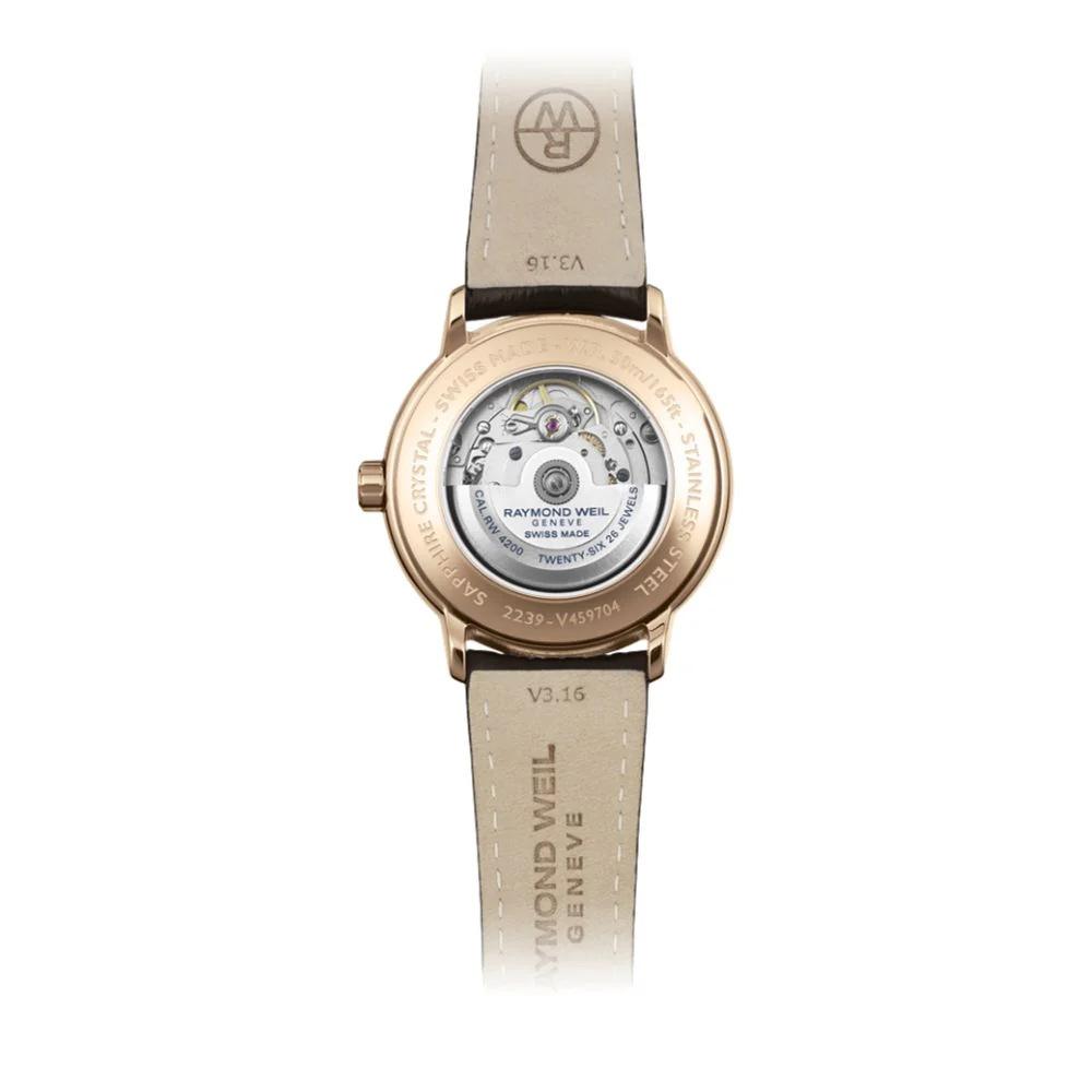 Maestro Moonphase Rose Gold 39.5mm - Silver on Leather Strap - Image 2