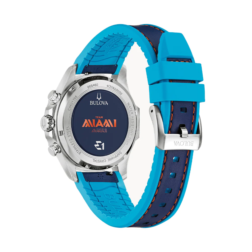Marine Star E1 Team Miami Chronograph 43mm - Blue on Leather Strap w/ Extra Silicone Strap - Image 7