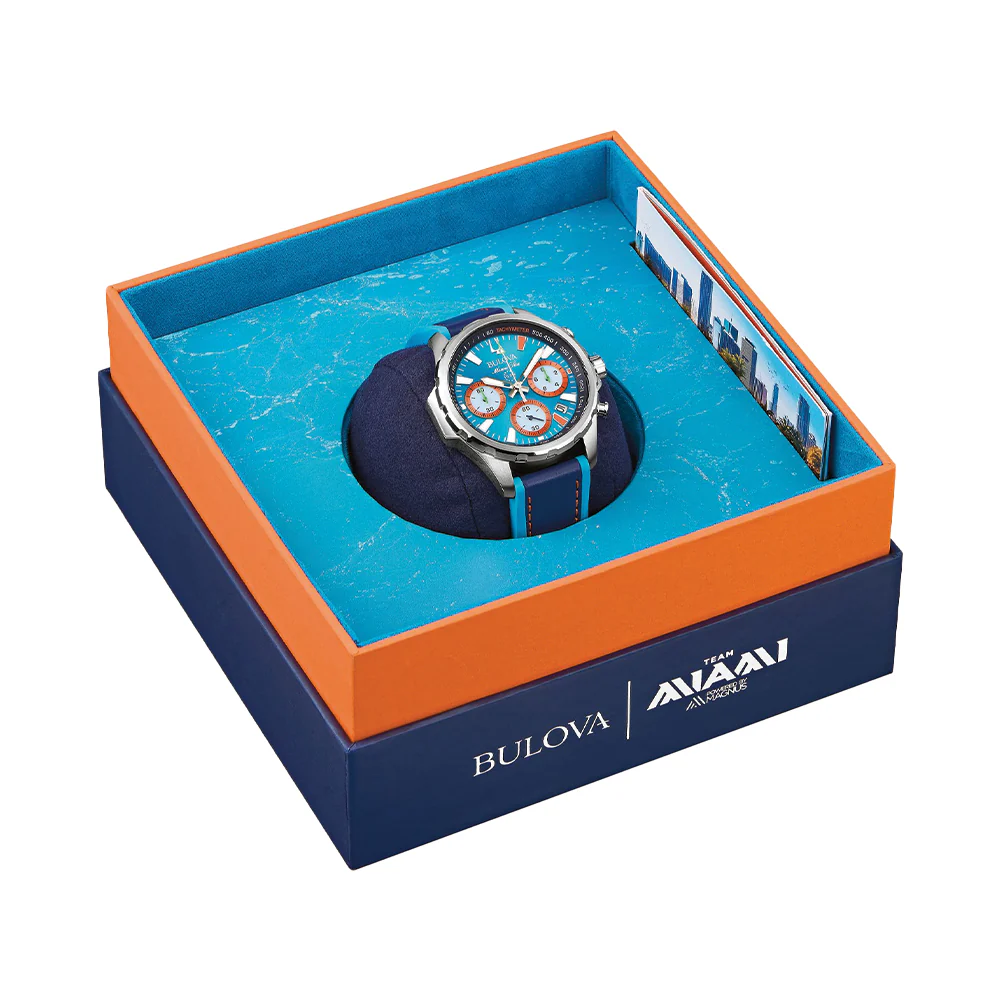 Marine Star E1 Team Miami Chronograph 43mm - Blue on Leather Strap w/ Extra Silicone Strap - Image 9