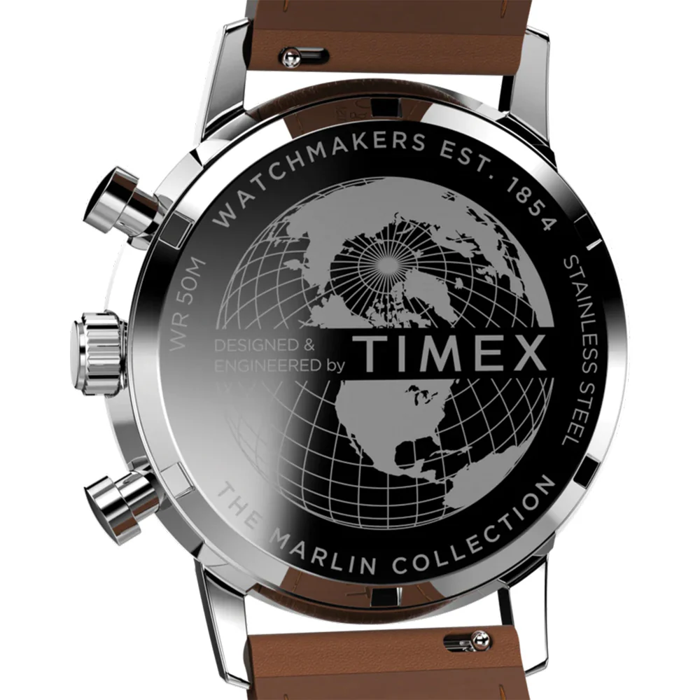 Marlin® Chronograph Tachymeter 40mm - Green on Leather Strap - Image 3