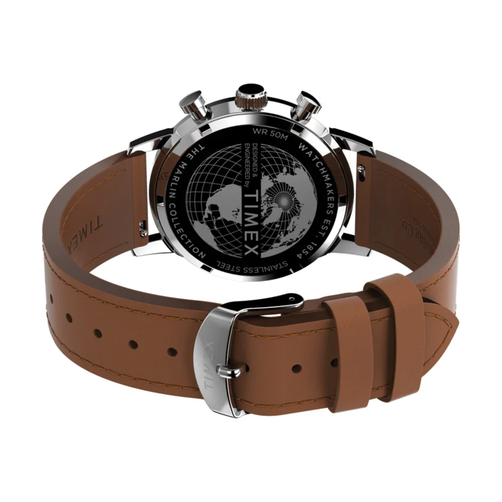 Marlin® Chronograph Tachymeter 40mm - Green on Leather Strap - Image 4