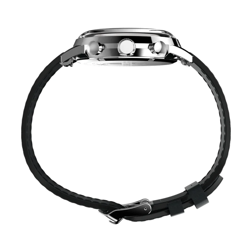 Marlin® Chronograph Tachymeter 40mm - Silver on Leather Strap - Image 6