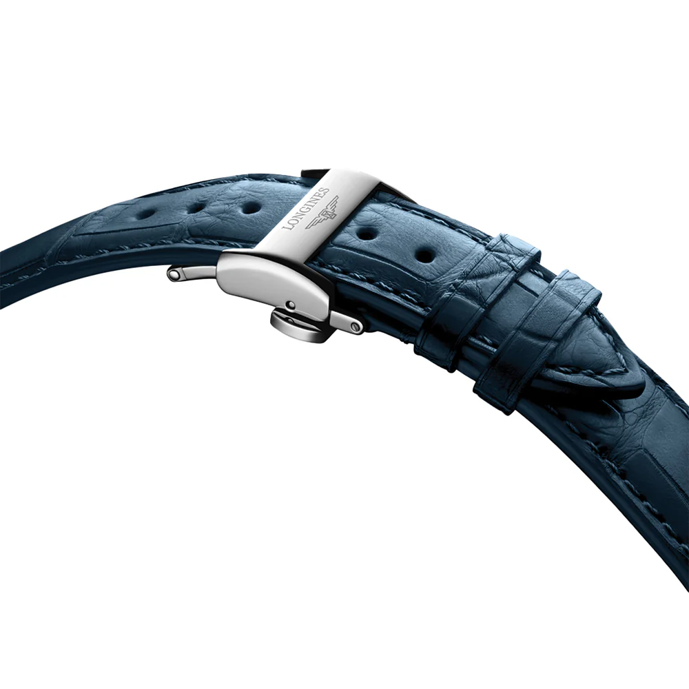 Master Collection Chronograph Moonphase 42mm - Silver on Leather Strap - Image 8