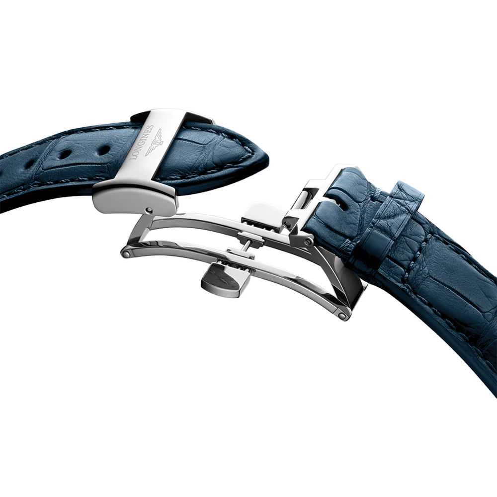 Master Collection Chronograph Moonphase 42mm - Silver on Leather Strap - Image 9