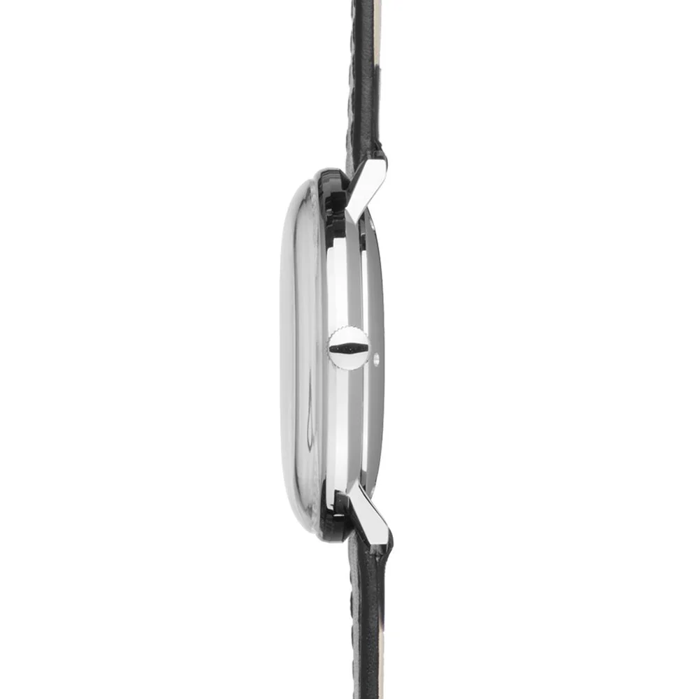 Max Bill Automatic Sapphire Crystal 38mm - Silver on Leather Strap - Image 5