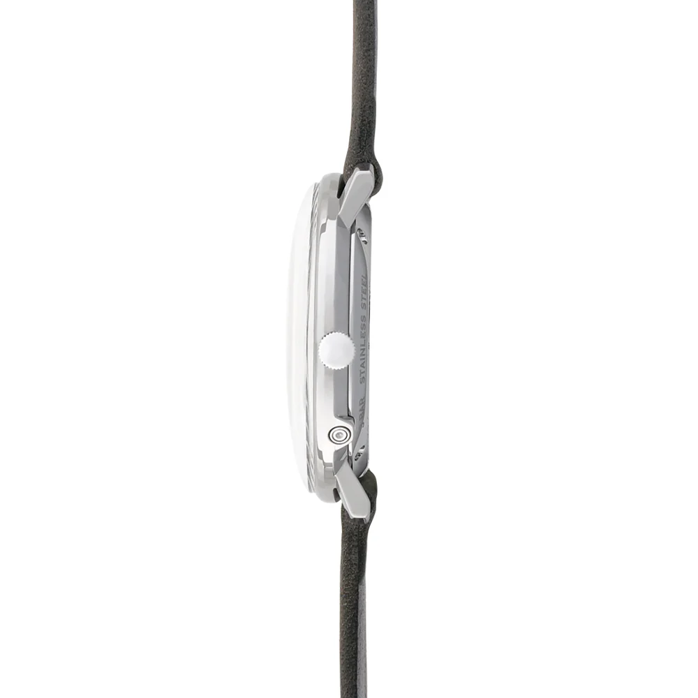 Max Bill MEGA Solar Titanium 38mm - Grey on Leather Strap - Image 3
