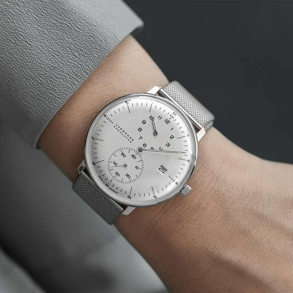 Max Bill Regulator 40mm - Silver on Bracelet - Image 2