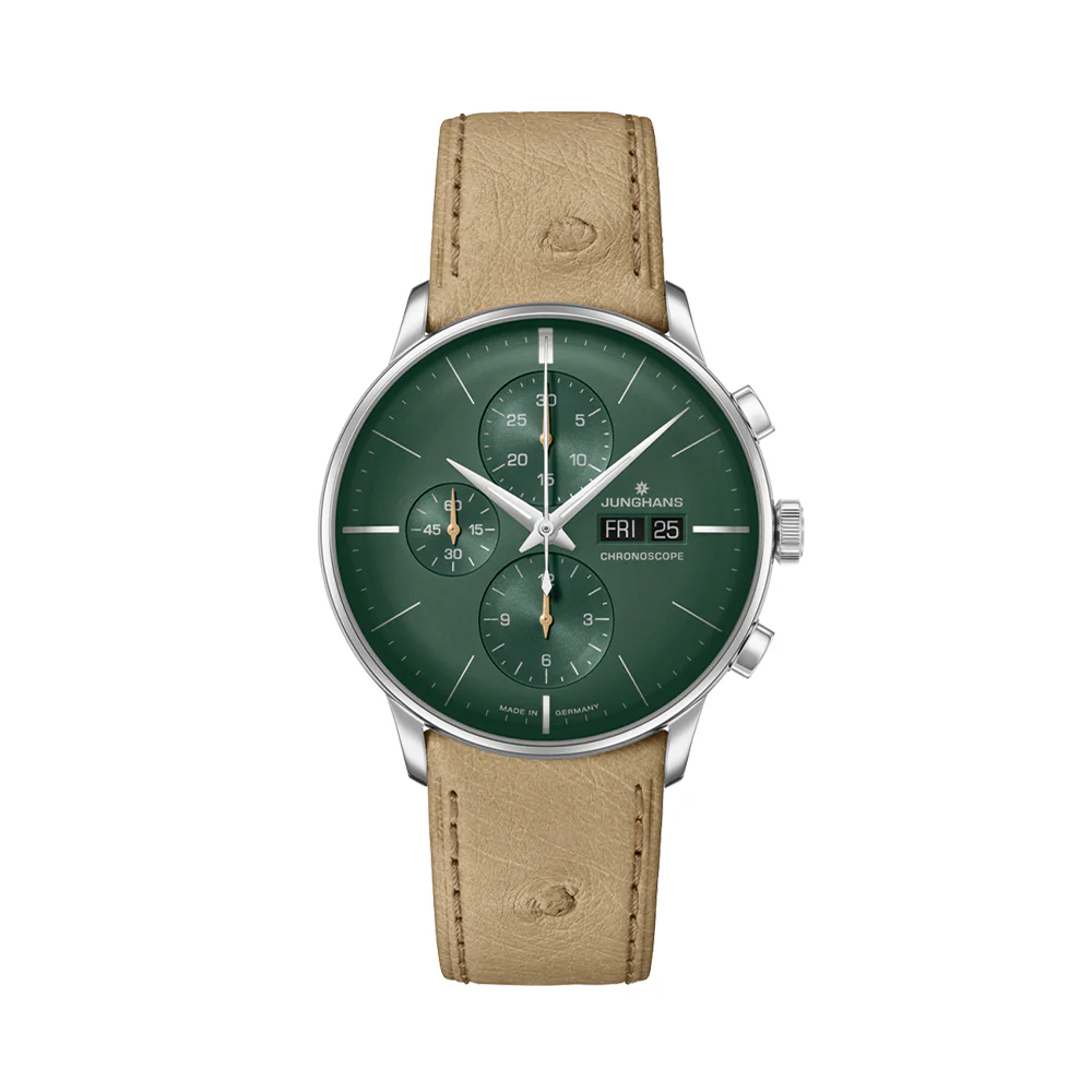 Meister Chronoscope Day Date English 40mm - Green on Leather Strap