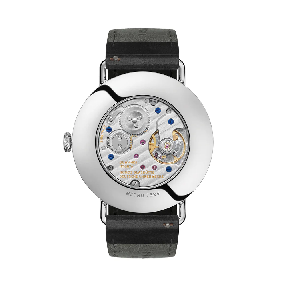 Metro 37mm - White Silver-Plated on Leather Strap - Image 6