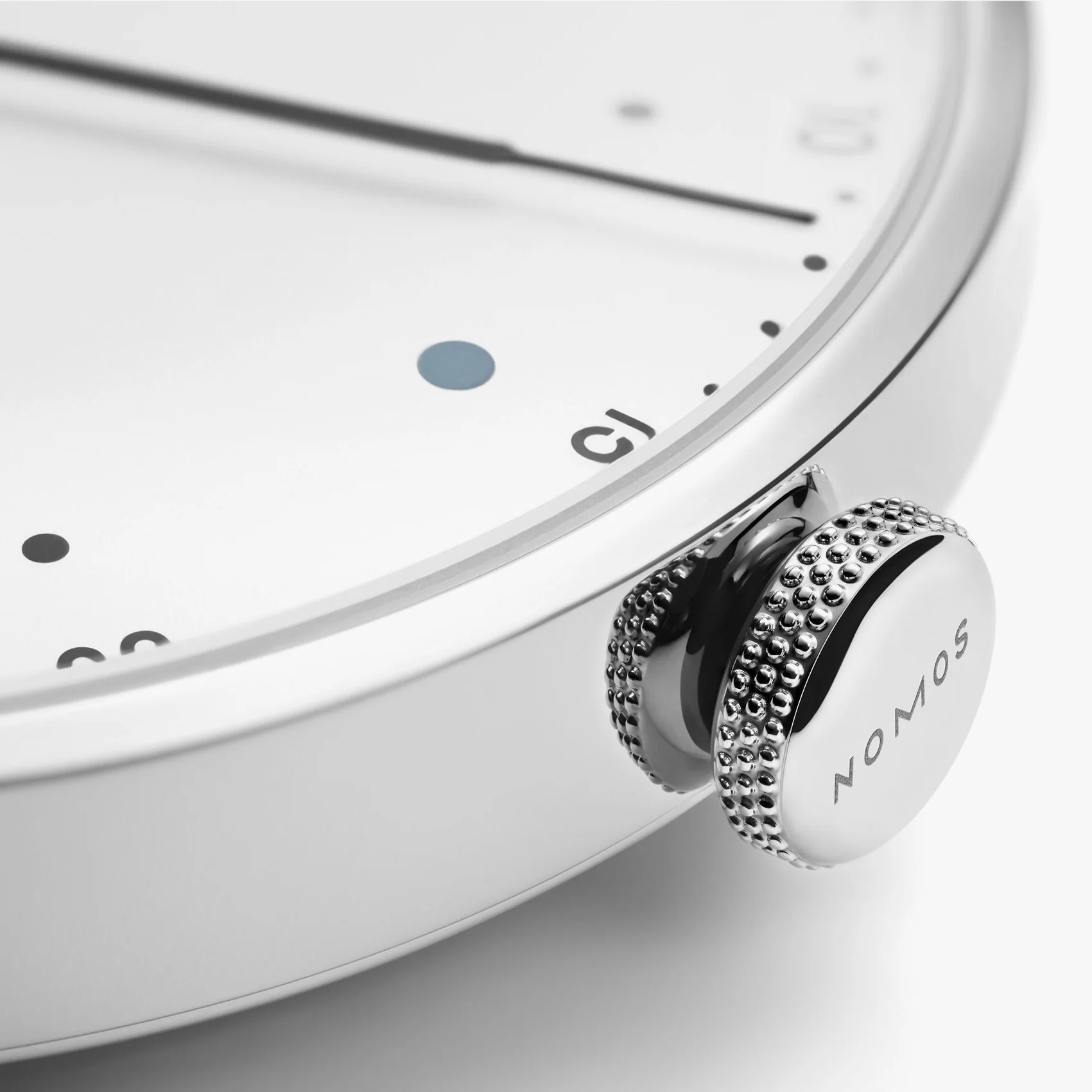 Metro Date 38mm - White Silver-Plated on Leather Strap - Image 5