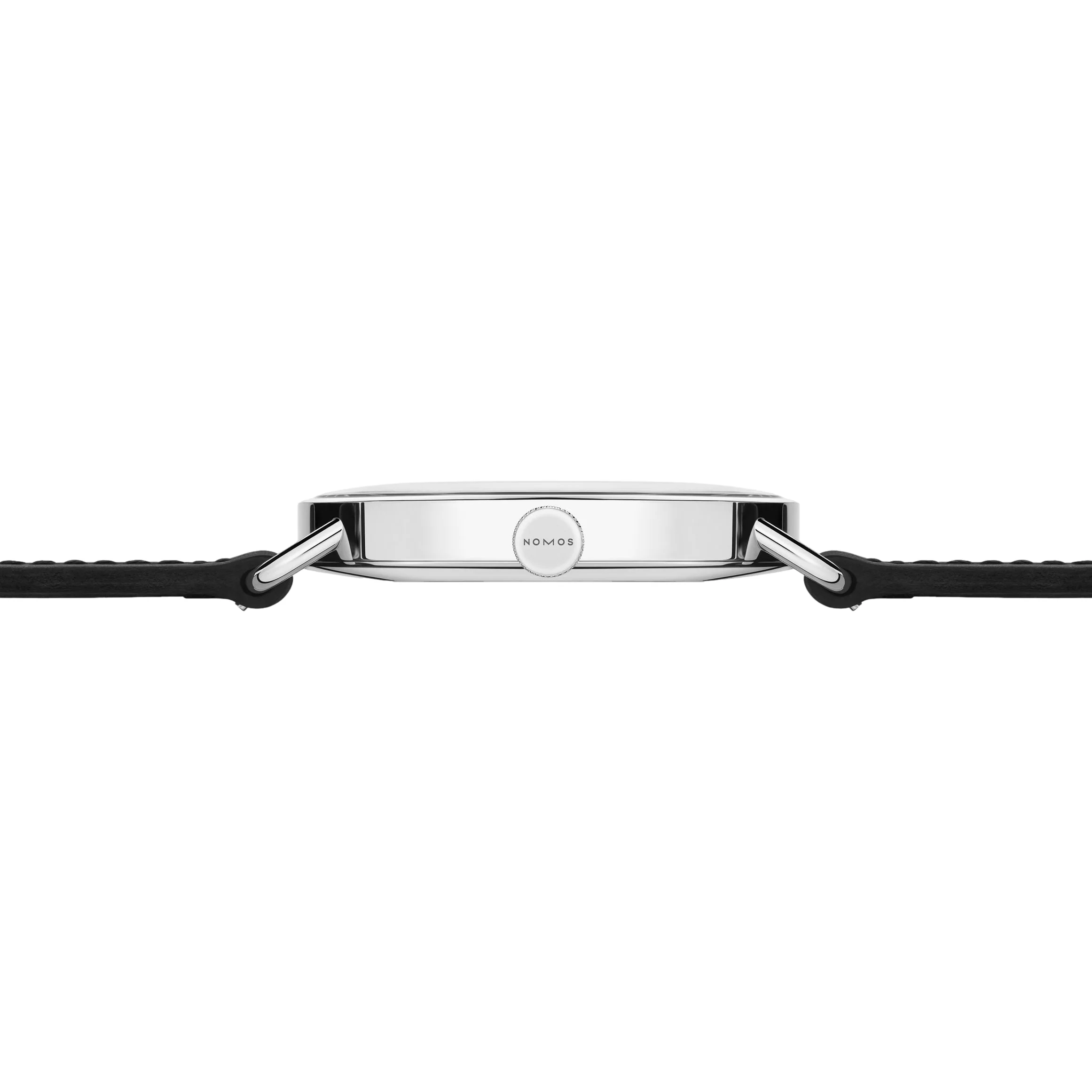 Metro Date 38mm - White Silver-Plated on Leather Strap - Image 8