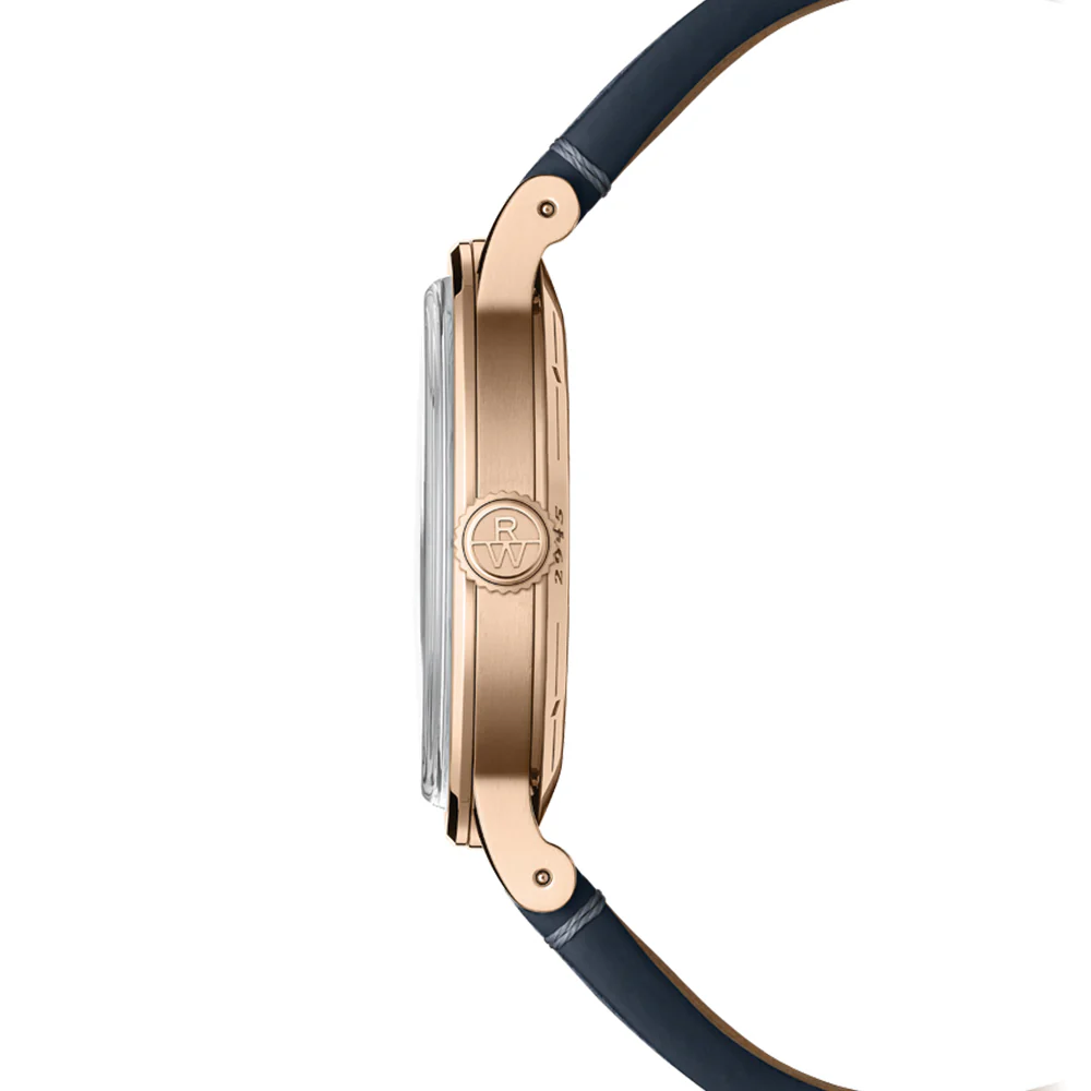 Millesime Automatic Moonphase Rose Gold PVD 39.5mm - Midnight Blue on Leather Strap - Image 3