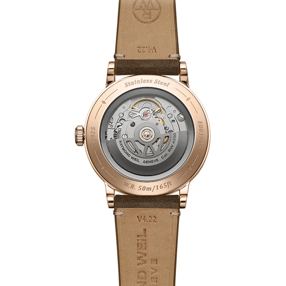 Millesime Men's Automatic Sector Dial 39.5mm - Silver on Leather Strap - Image 4