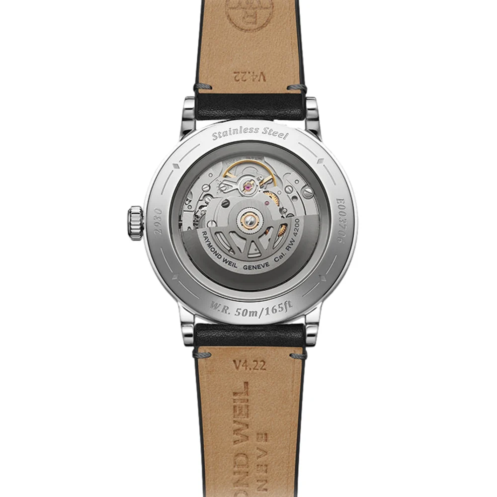 Millesime Men's Automatic Small Seconds Sector Dial 39.5mm - Anthracite on Leather Strap - Image 4