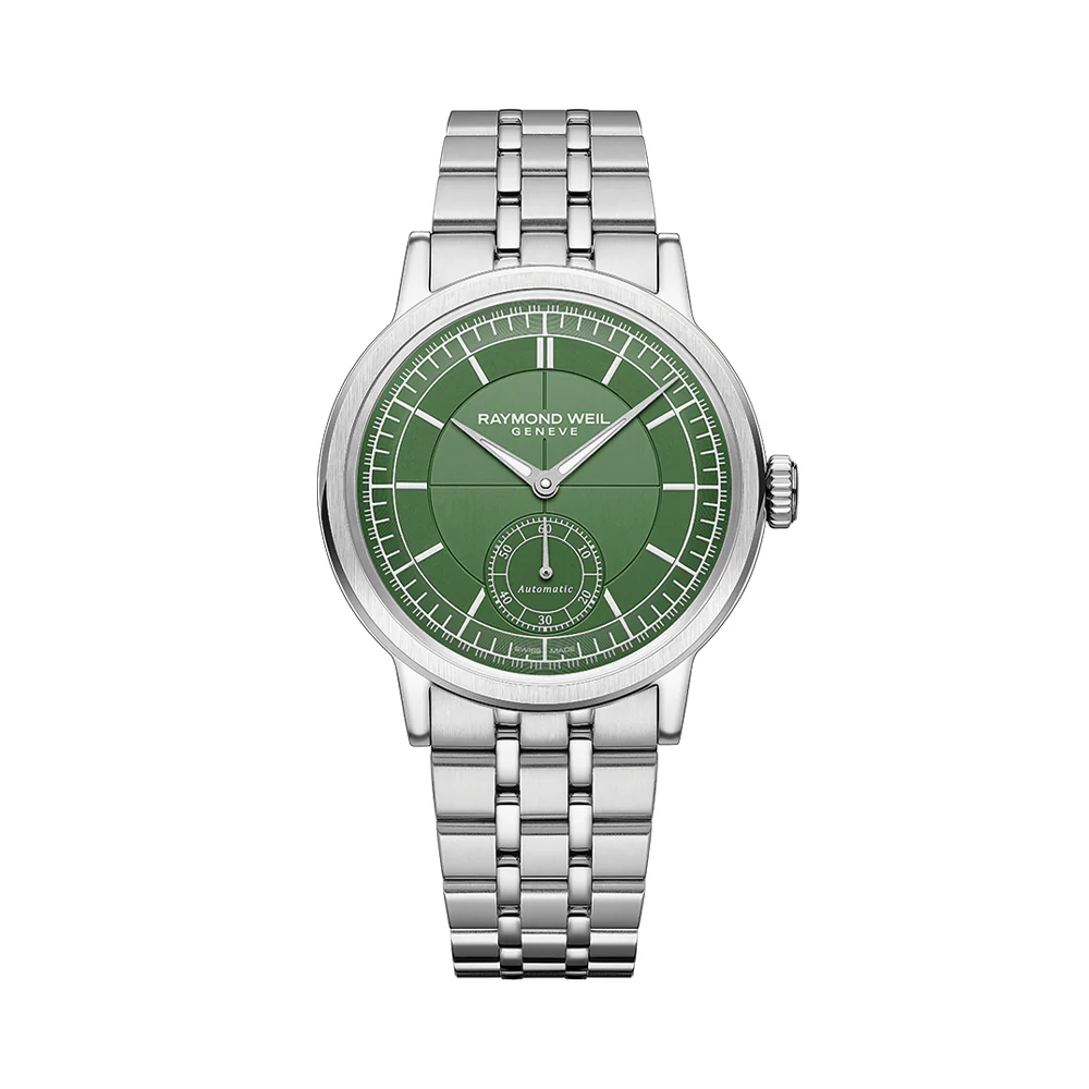 Millesime Men's Automatic Small Seconds Sector Dial 39.5mm - Green on Bracelet