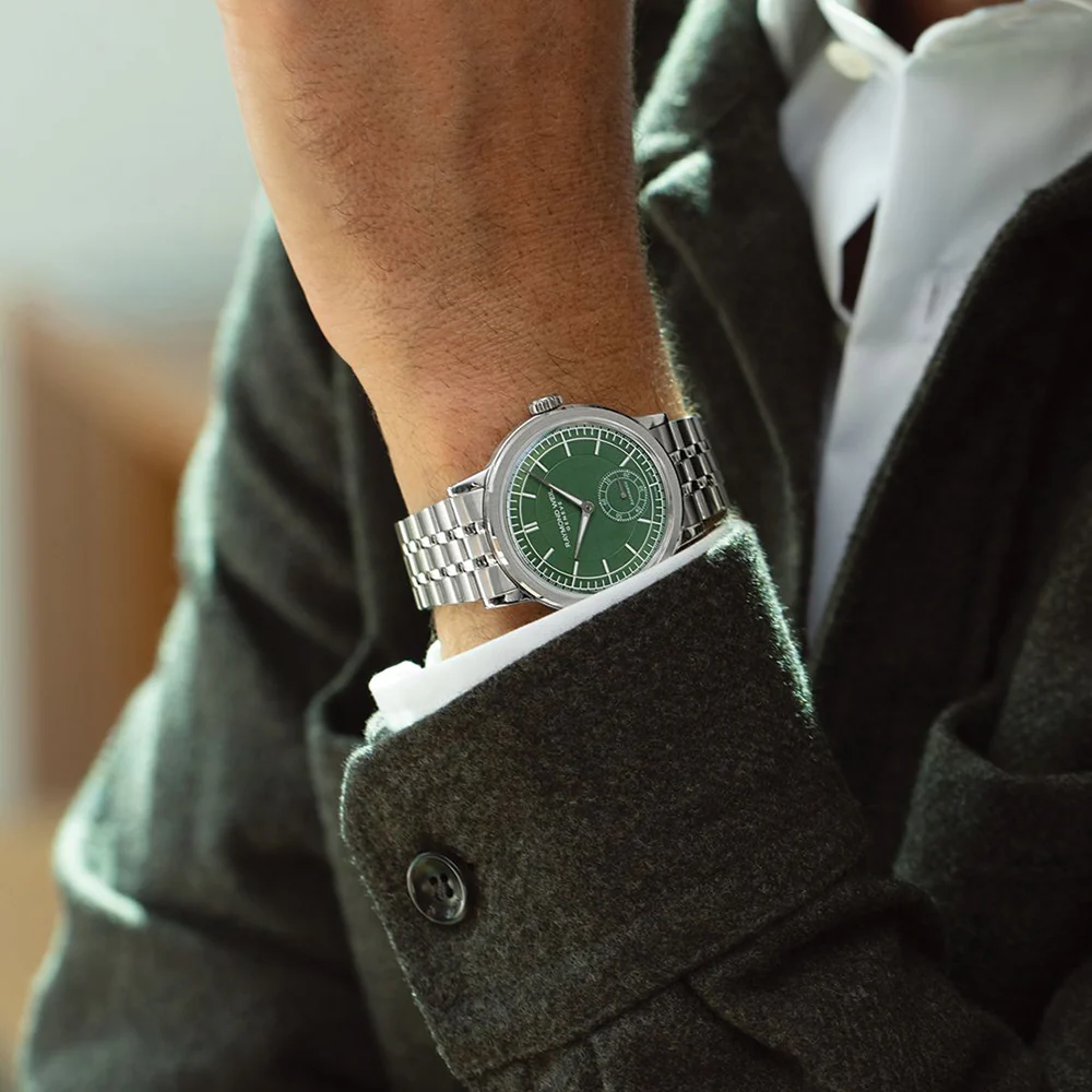 Millesime Men's Automatic Small Seconds Sector Dial 39.5mm - Green on Bracelet - Image 2