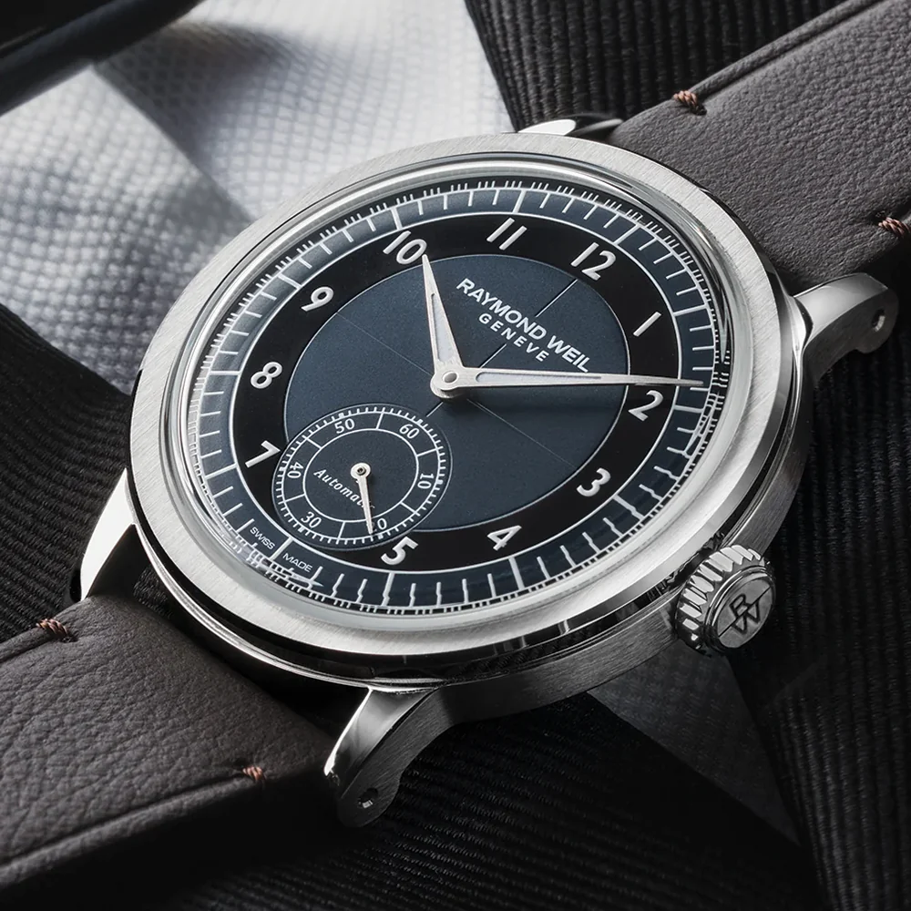 Millesime Small Seconds Tuxedo Dial 39mm - Blue on Leather Strap - Image 2
