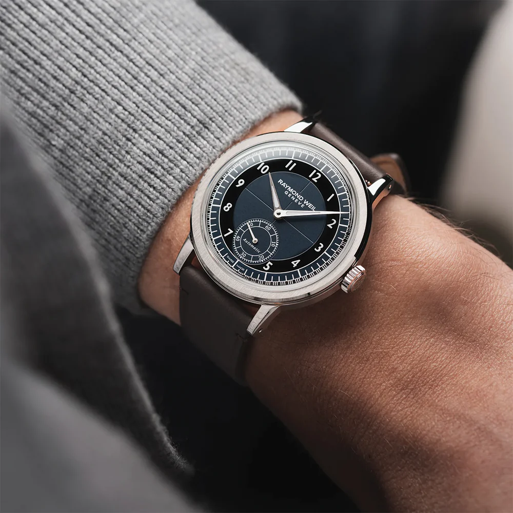 Millesime Small Seconds Tuxedo Dial 39mm - Blue on Leather Strap - Image 3