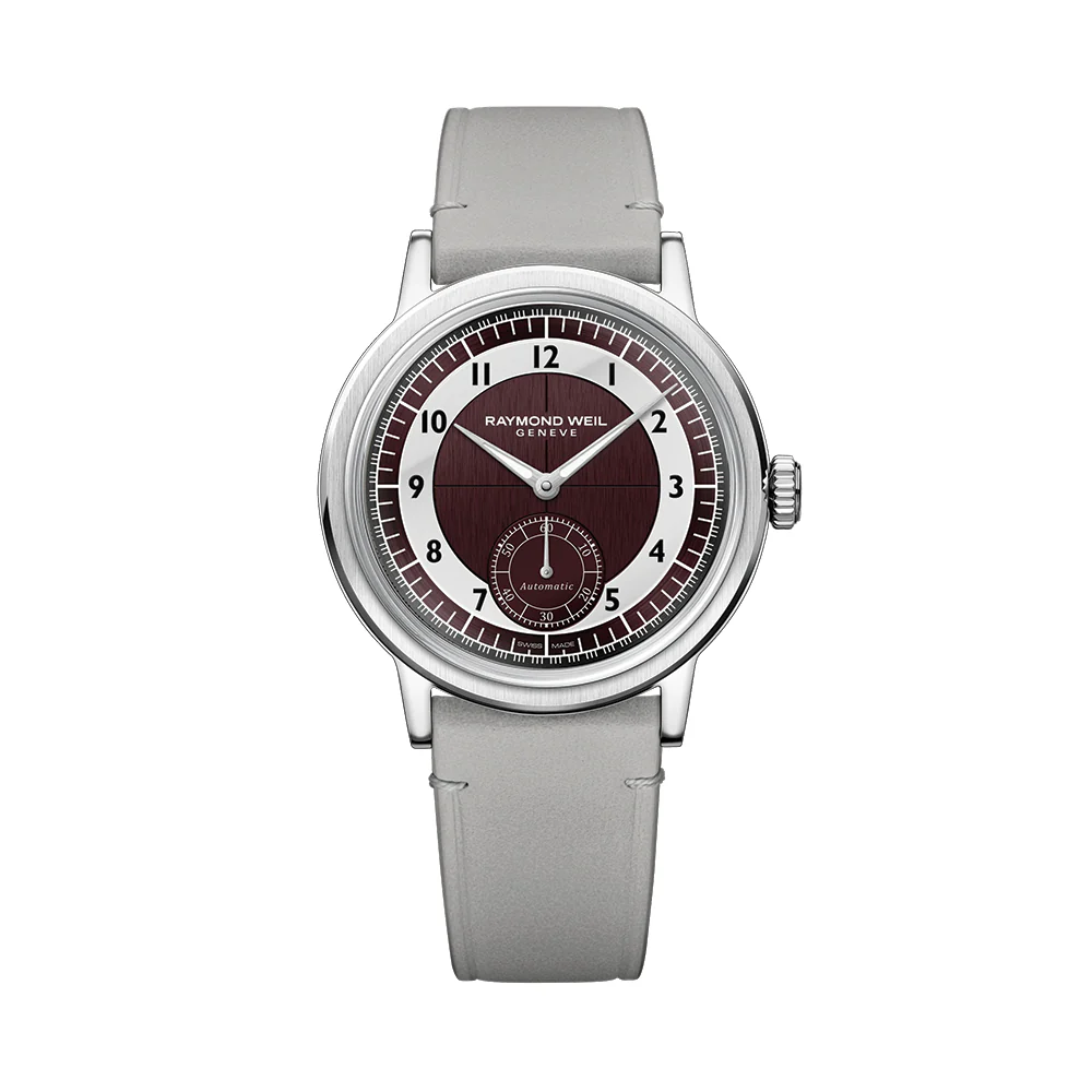 Millesime Small Seconds Tuxedo Dial 39mm - Red on Leather Strap