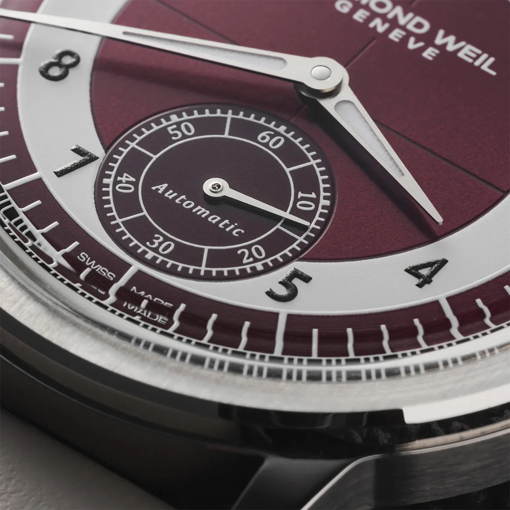 Millesime Small Seconds Tuxedo Dial 39mm - Red on Leather Strap - Image 4