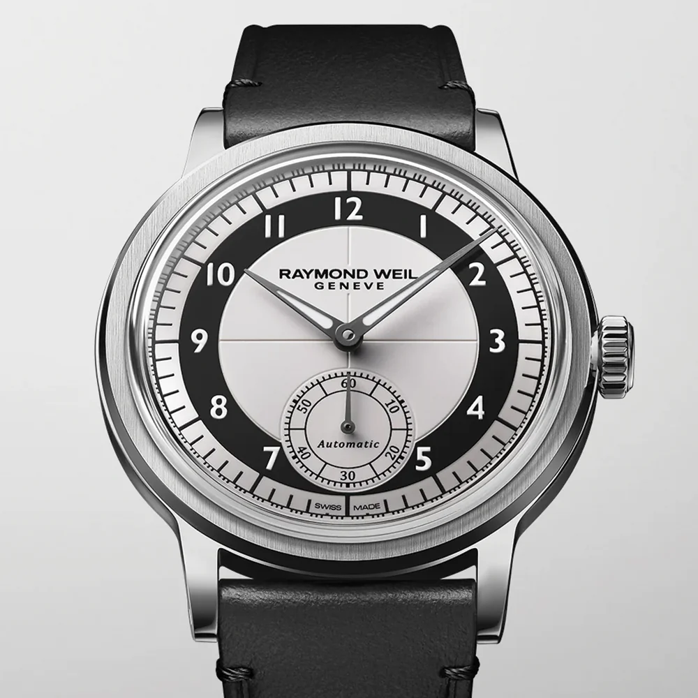 Millesime Small Seconds Tuxedo Dial 39mm - White on Leather Strap - Image 4