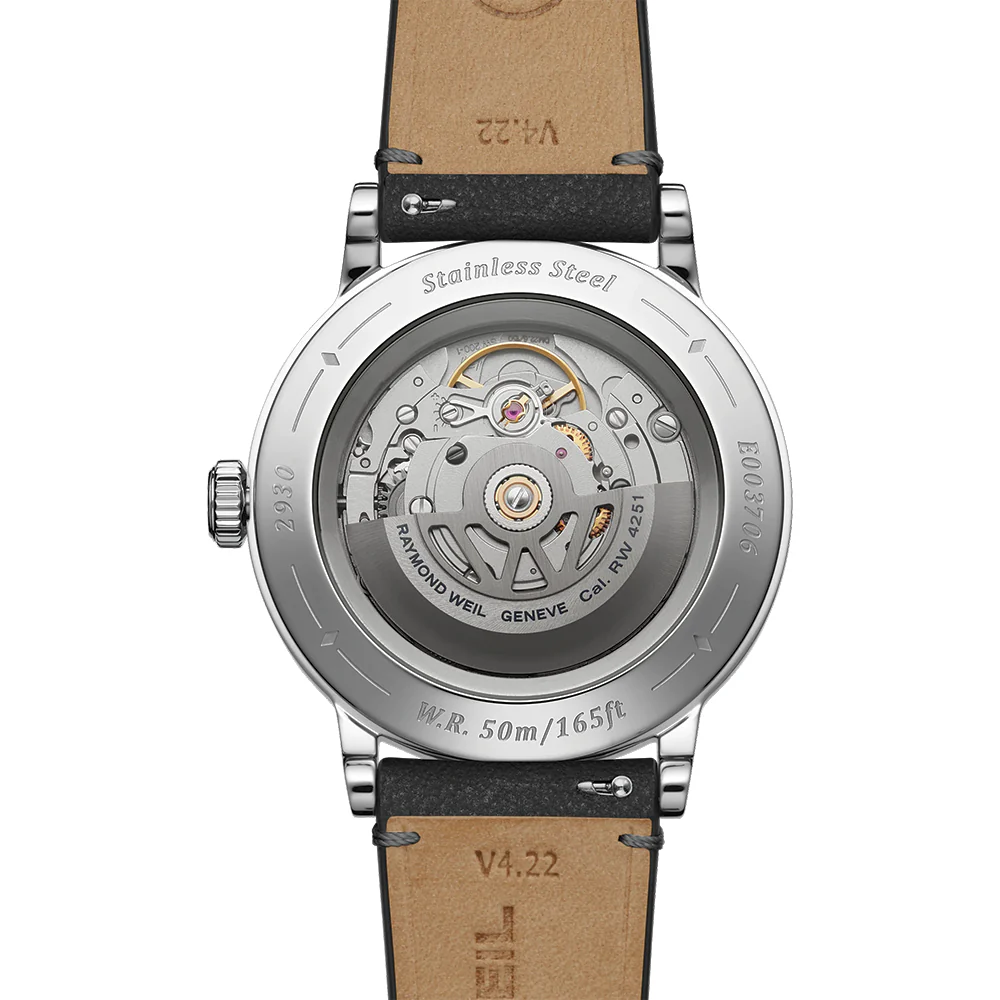 Millesime Small Seconds Tuxedo Dial 39mm - White on Leather Strap - Image 5