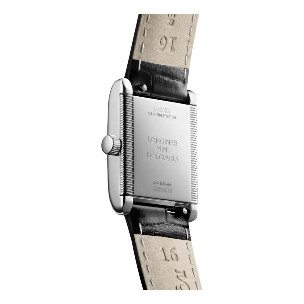 Mini DolceVita 29mm - Silver "Fliniqué" on Leather Strap - Image 6