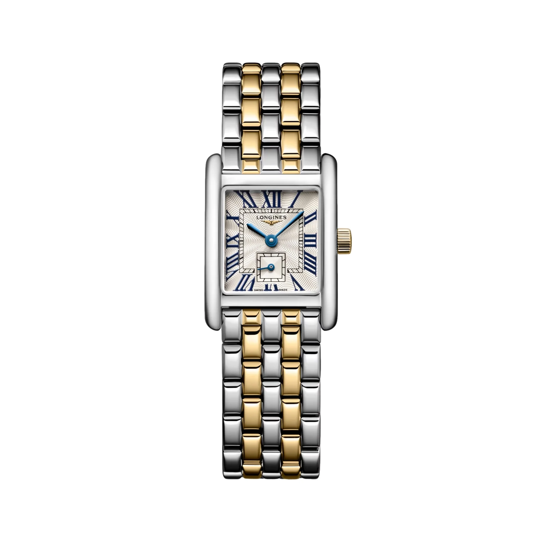 Mini DolceVita Quartz Yellow Gold Two-Tone 29mm - Silver "Flinqué" on Bracelet
