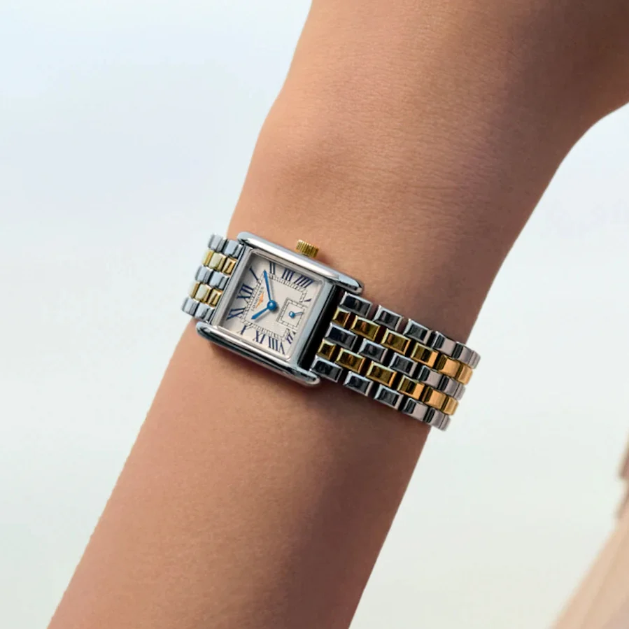 Mini DolceVita Quartz Yellow Gold Two-Tone 29mm - Silver "Flinqué" on Bracelet - Image 3