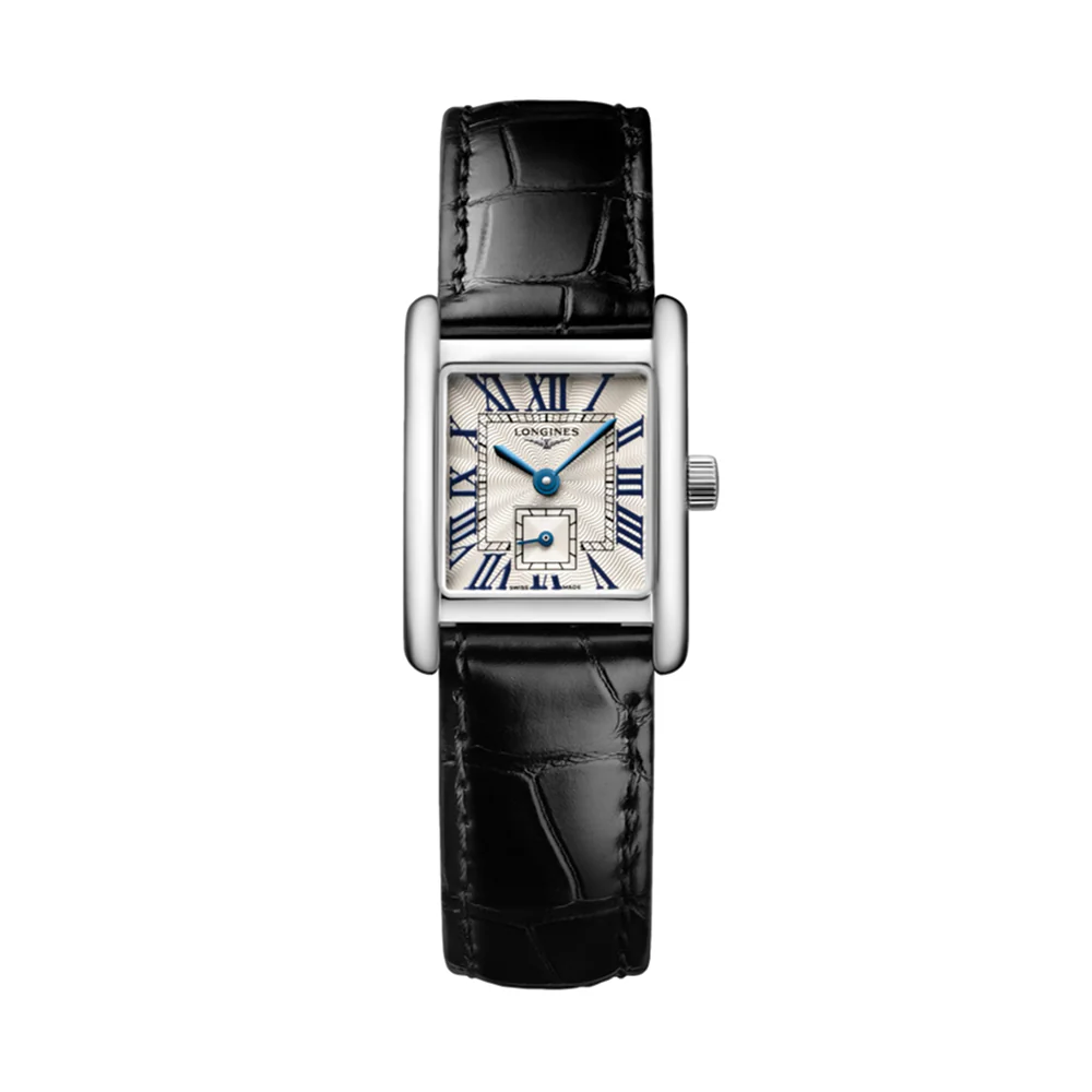 Mini Dolcevita 29mm - Silver "Fliniqué" on Leather Strap