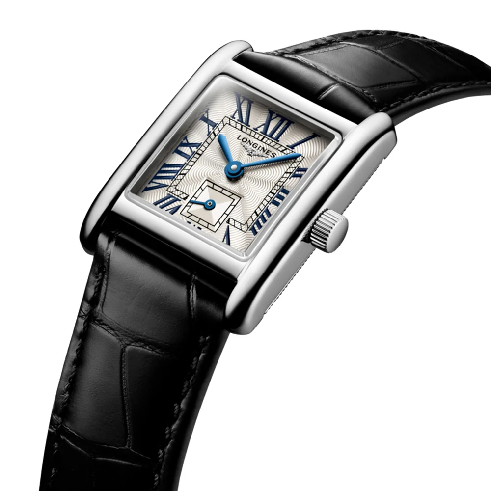 Mini Dolcevita 29mm - Silver "Fliniqué" on Leather Strap - Image 2